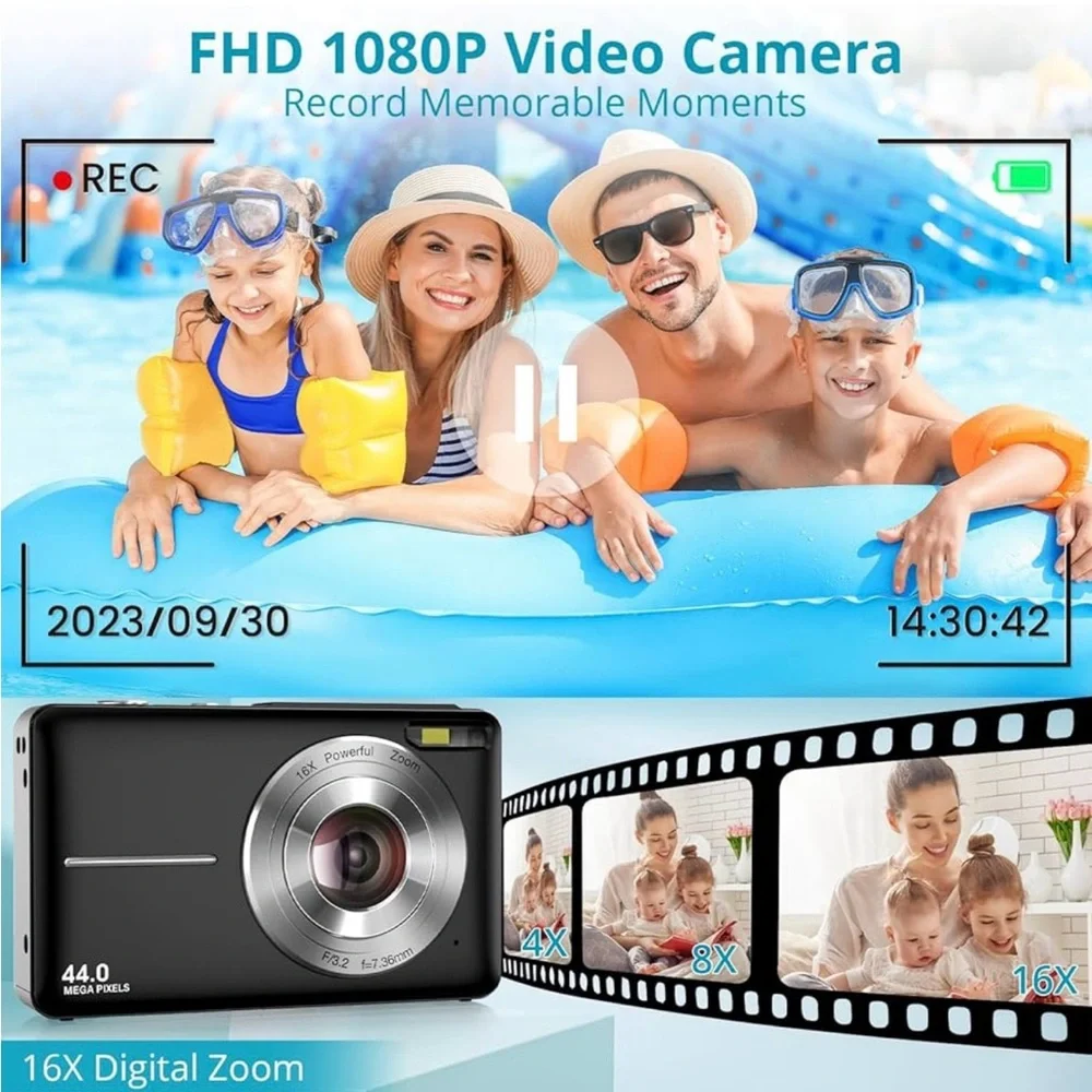 Digital Camera with 44.0 MP and 32GB Storage - Black